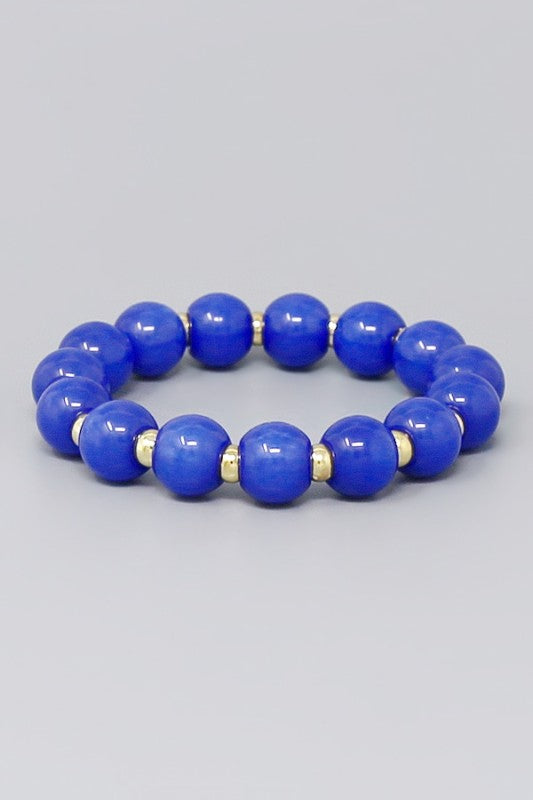 Round Resin Beaded Stretch Bracelet