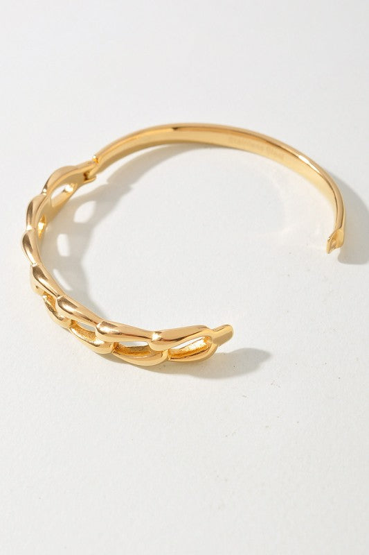 Braided Oval Chain Bangle Bracelet