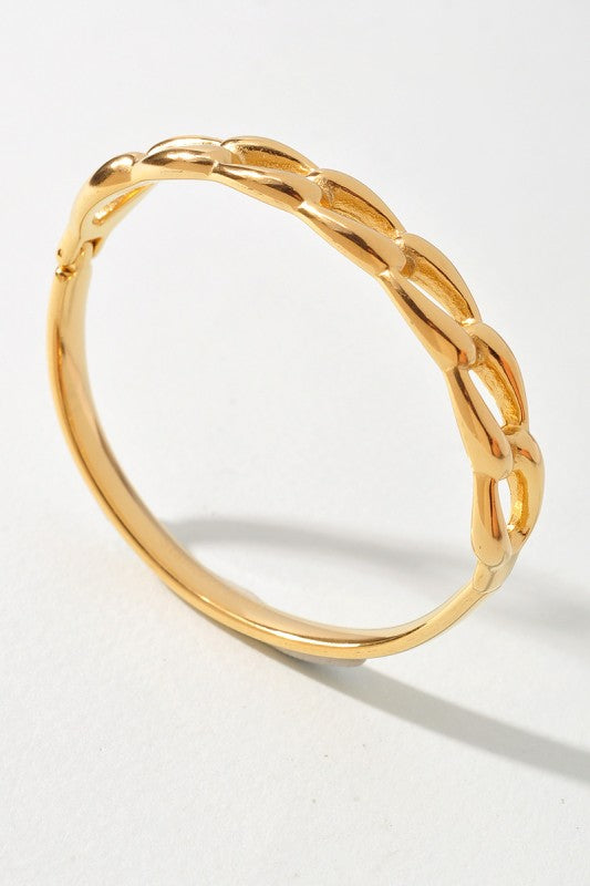 Braided Oval Chain Bangle Bracelet