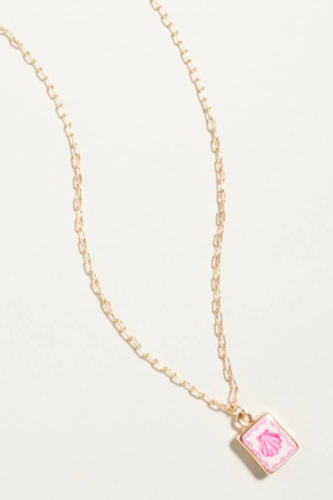 Coastal Framed Tile Pendant Necklace