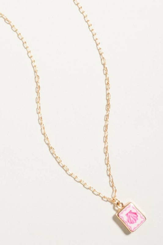 Coastal Framed Tile Pendant Necklace