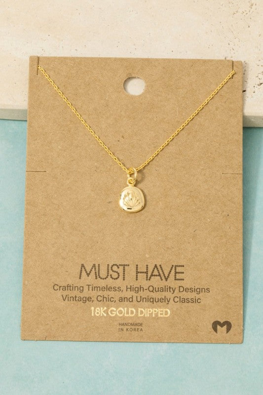 Seashell Stamped Disk Must Have Necklace