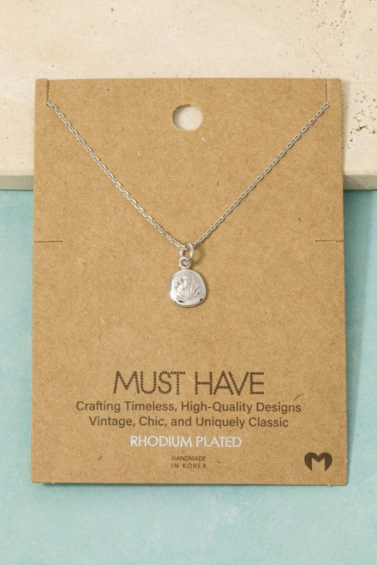 Seashell Stamped Disk Must Have Necklace