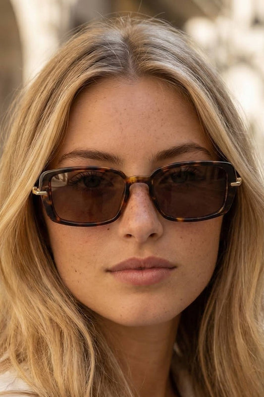 Acetate Rectangle Frame Sunglasses