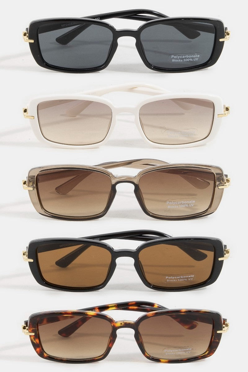 Acetate Rectangle Frame Sunglasses