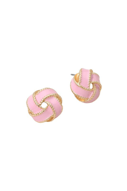 Enamel Large Knot Stud Earring