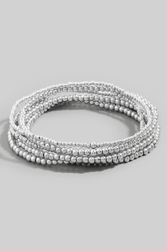 Smooth Mini Ball Bead Bracelet Set