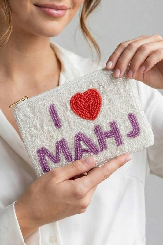 Beaded Mahj Zip Pouch