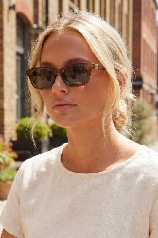 Slim Rectangle Gold Bar Arm Sunglasses
