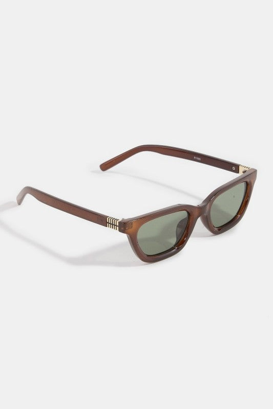 Slim Rectangle Gold Bar Arm Sunglasses