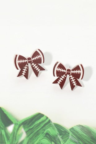 Acrylic Sports Bow Stud Earring