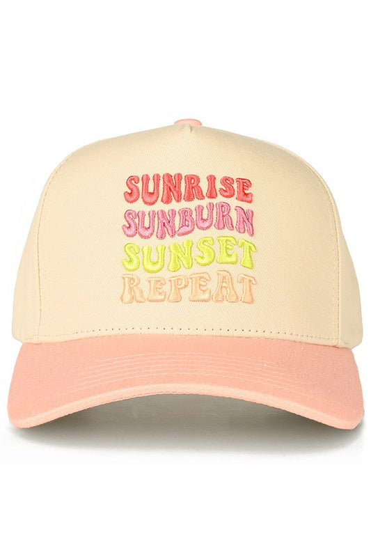 Sunrise, Sunburn, Sunset Repeat Hat-Peach