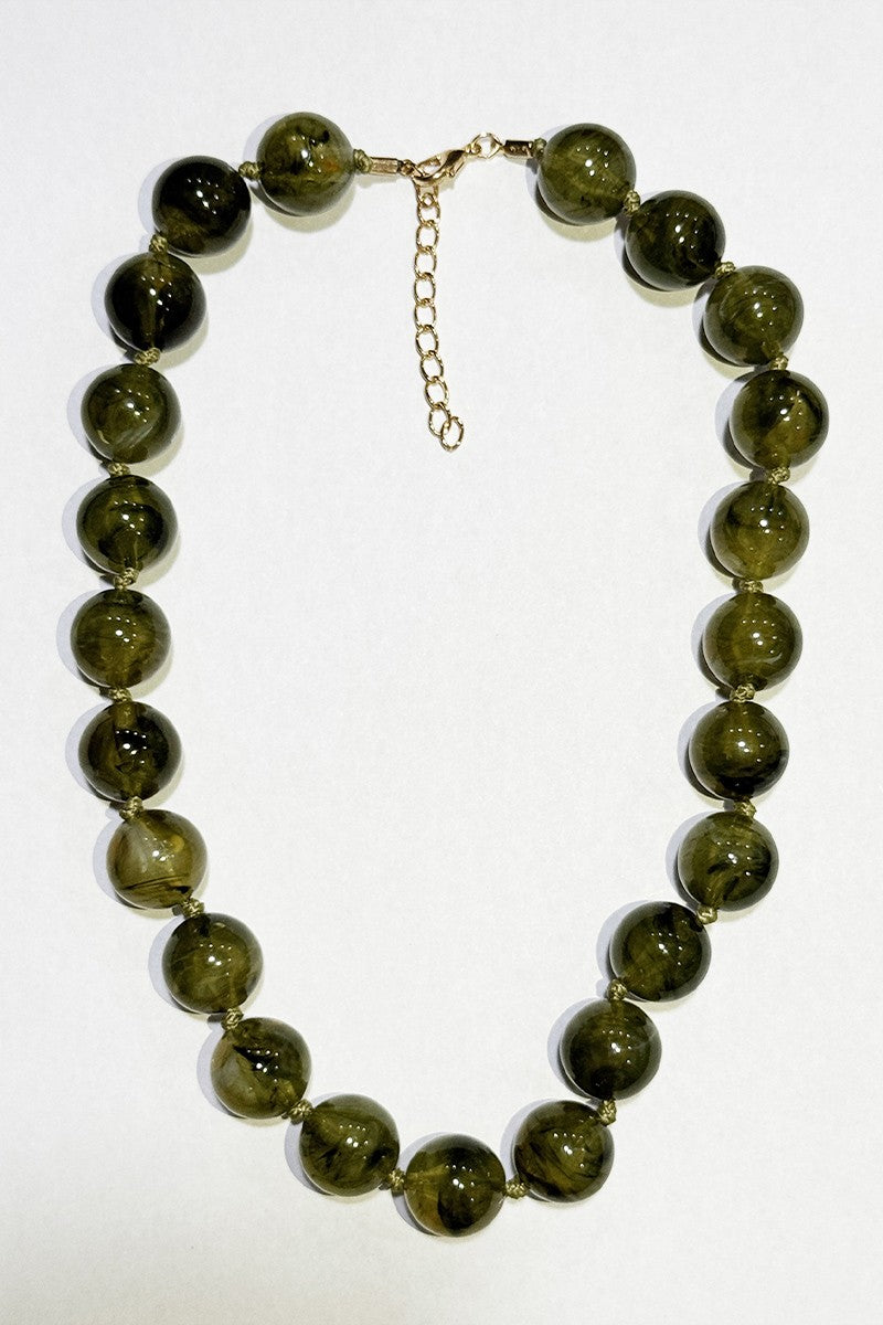 Fall Round Bead Rope Knot Necklace