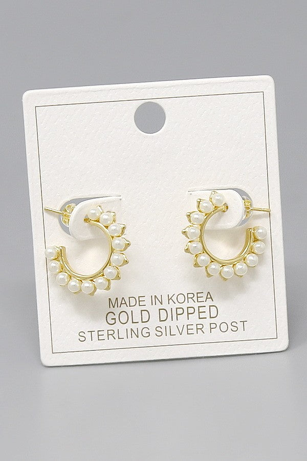 Scallop Pearl Hoop Earring