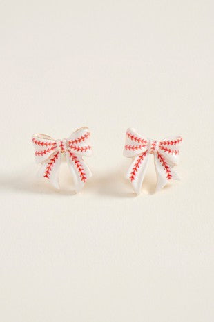 Enamel Sport Bow Stud Earring