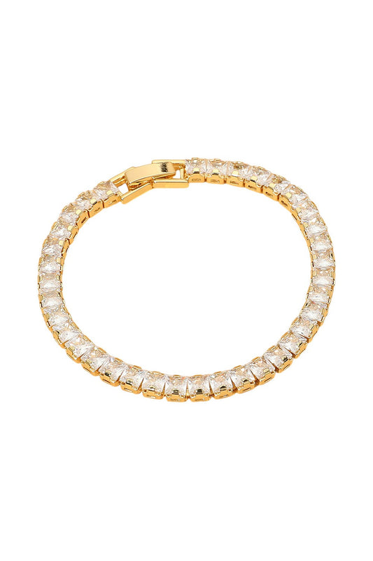 Classic Crystal Tennis Chain Bracelet-Gold