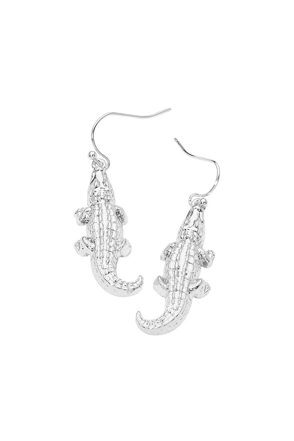 Metallic Alligator Drop Earrings