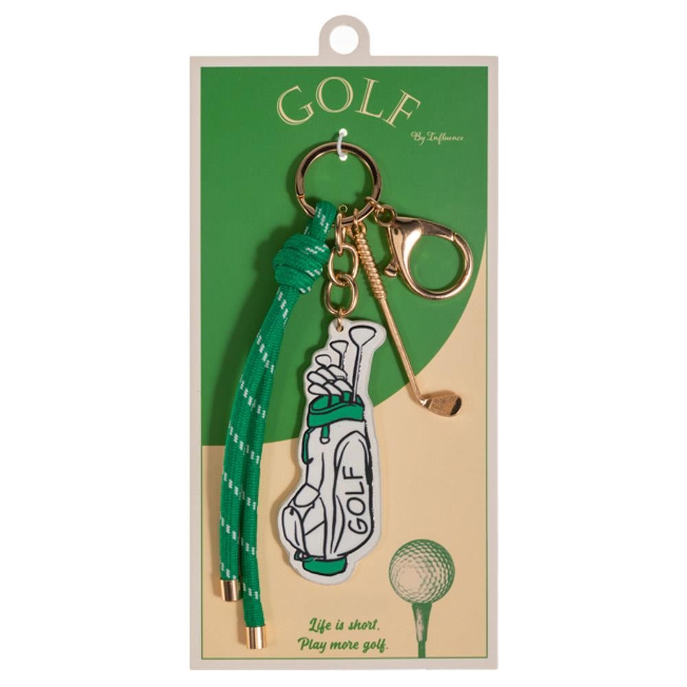 Golf Bag Cut Out Tie Tassel Keychain