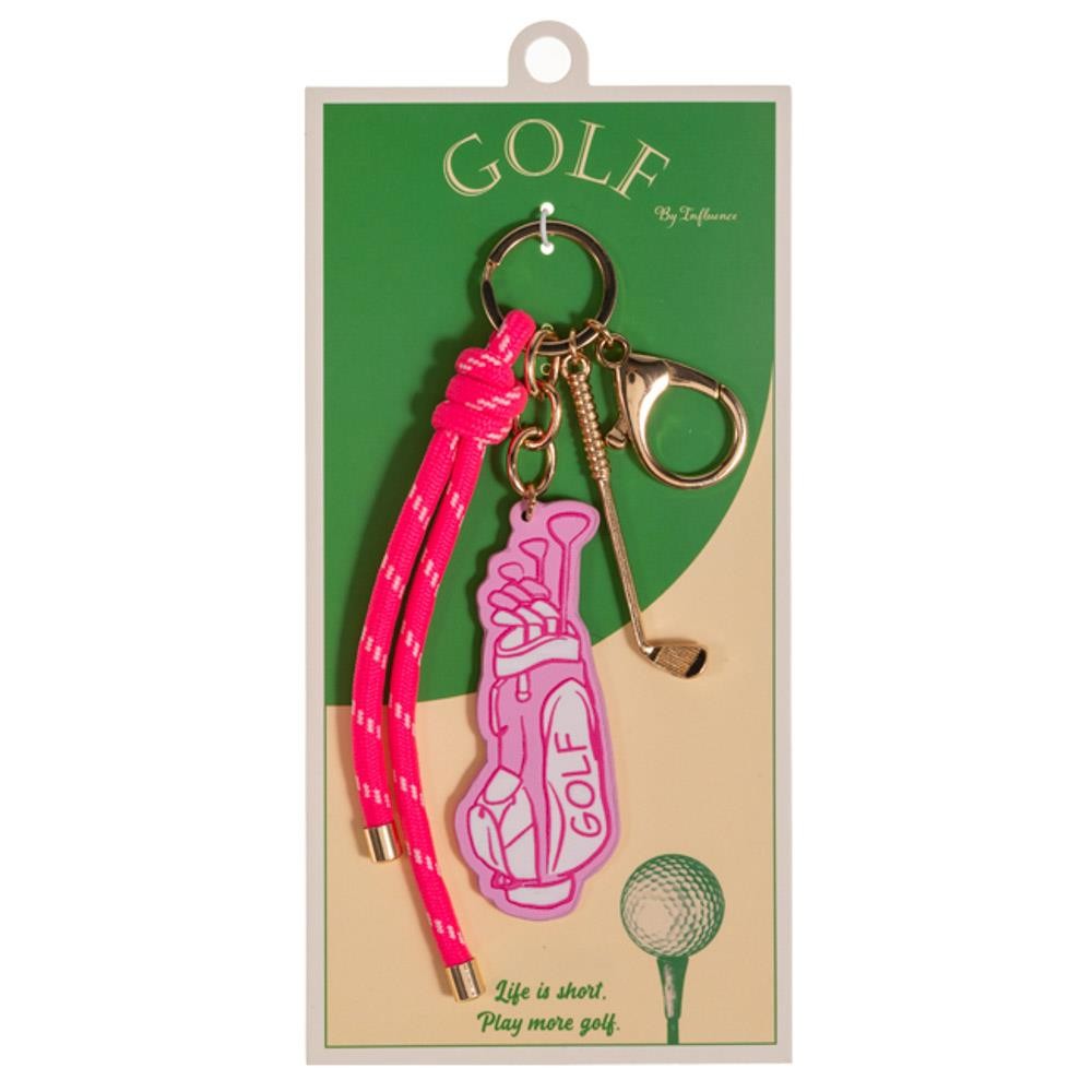 Golf Bag Cut Out Tie Tassel Keychain
