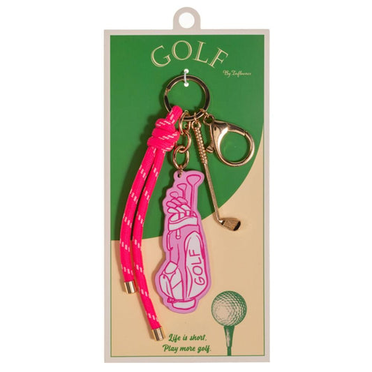 Golf Bag Cut Out Tie Tassel Keychain