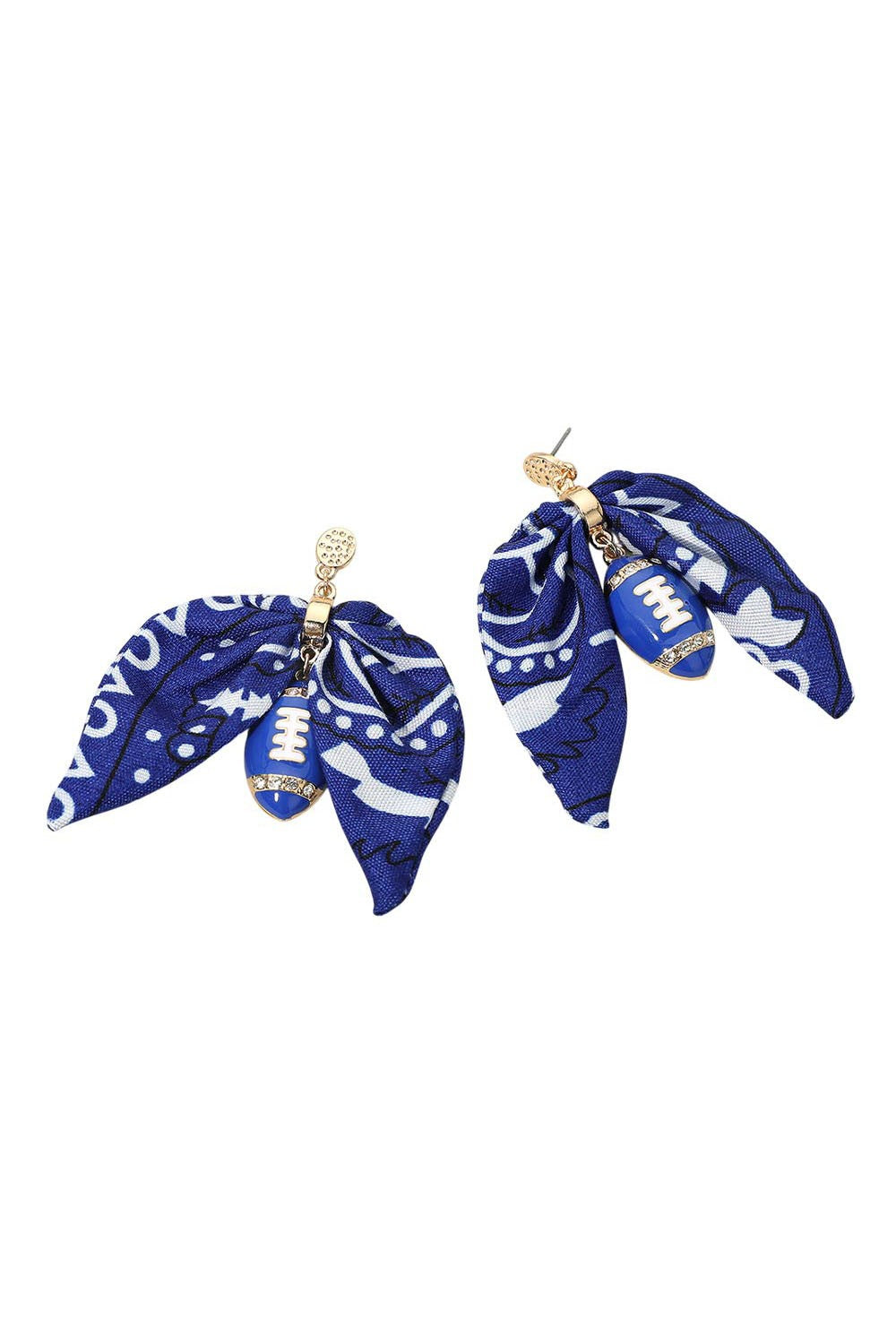 Bandana Bow Football Drop Earring