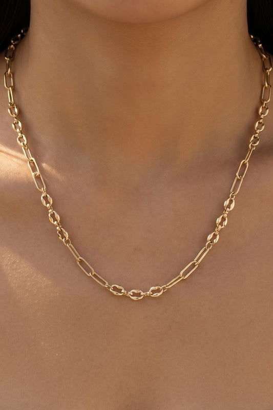Paperclip & Mariner Chain Link Necklace
