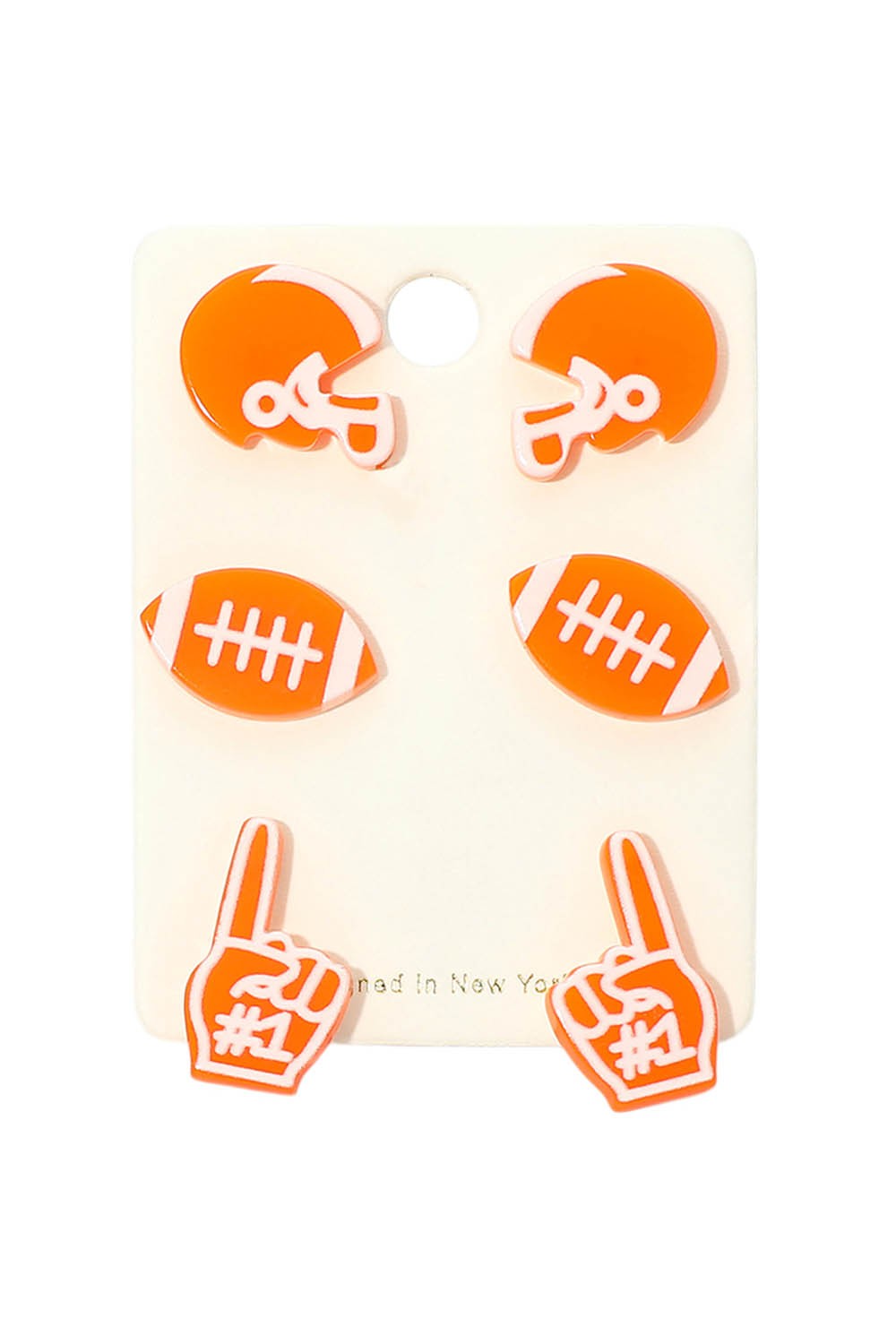 Acrylic Football Theme Stud Earring Set