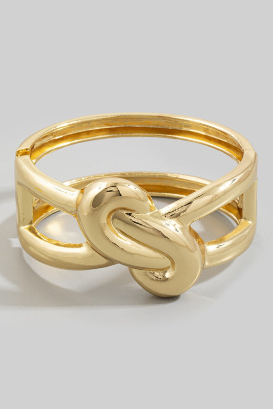 Chunky Love Knot Hinged Bangle Bracelet