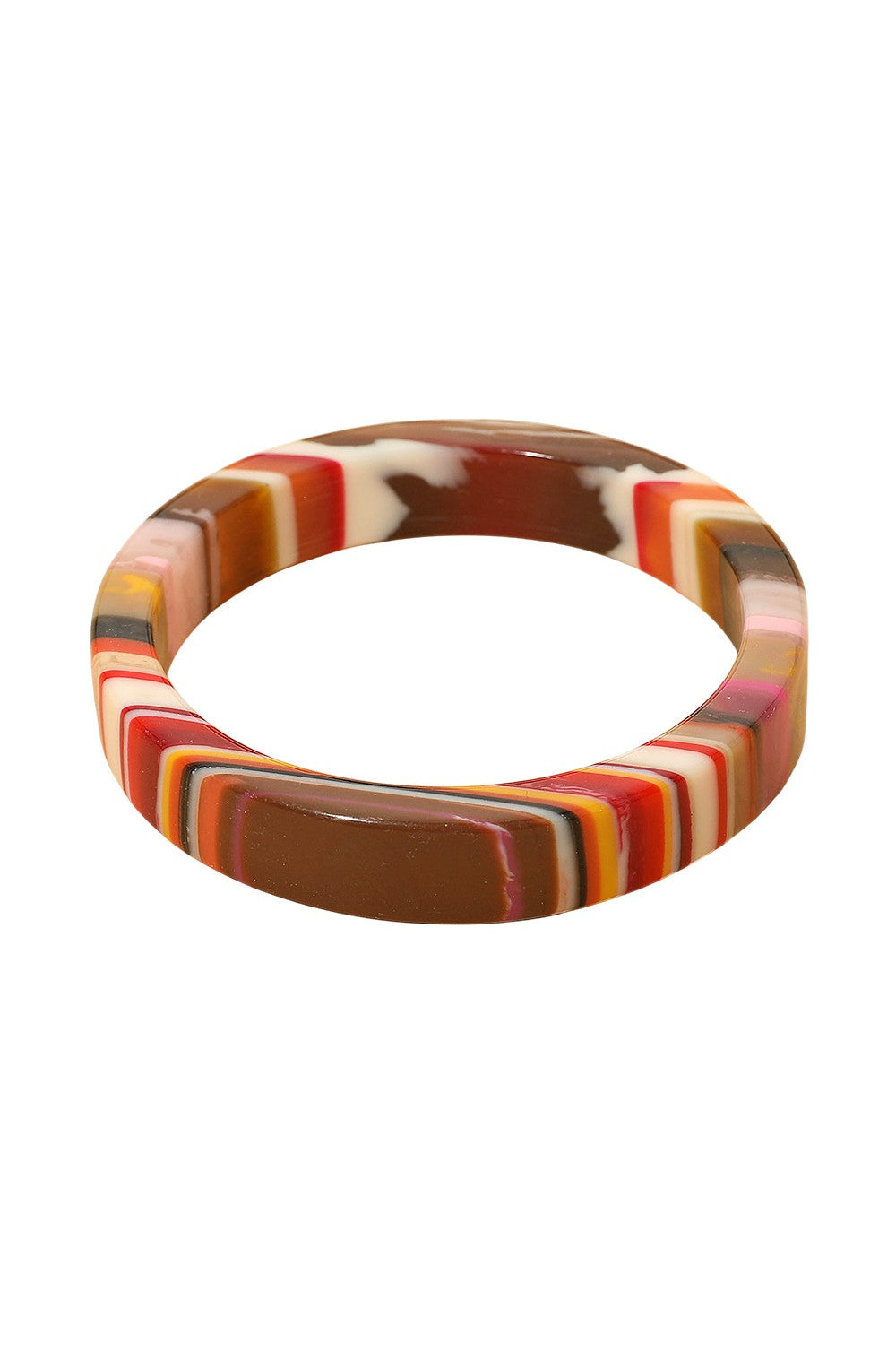 Striped Resin Thin Bangle Bracelet