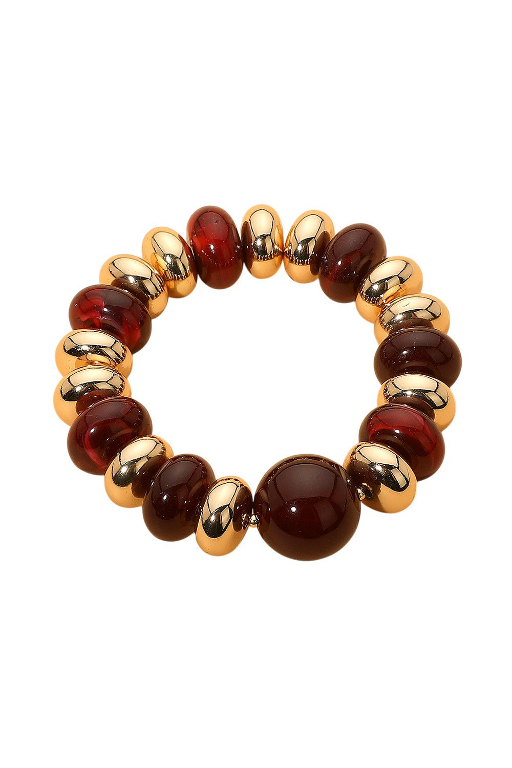 Chunky Ball Marbled Disk Beaded Bracelet