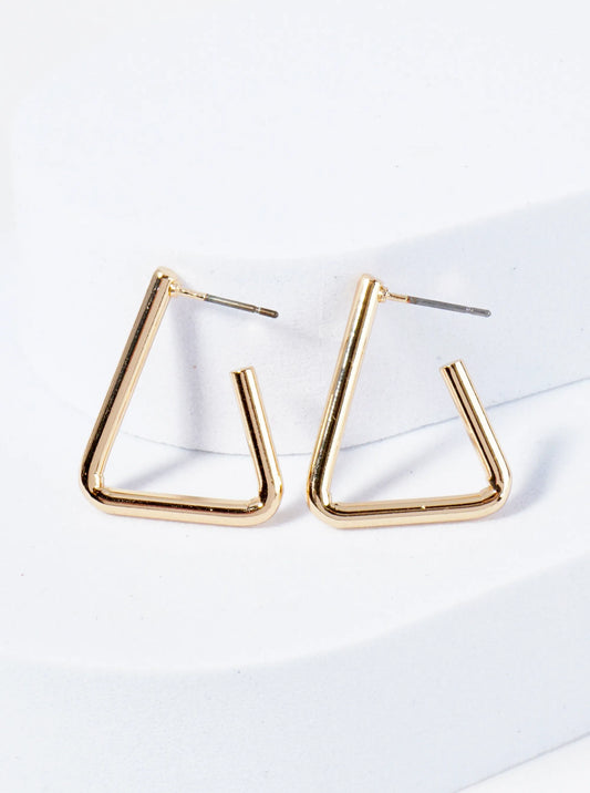 Triangle Hoop Earring-Gold