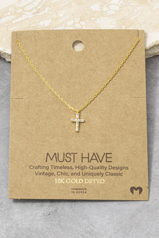 Sparkle Cross Baguette Must Have Necklace