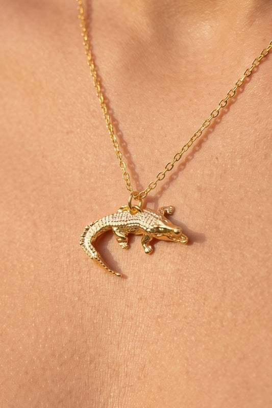 Alligator Gold Carded Necklace