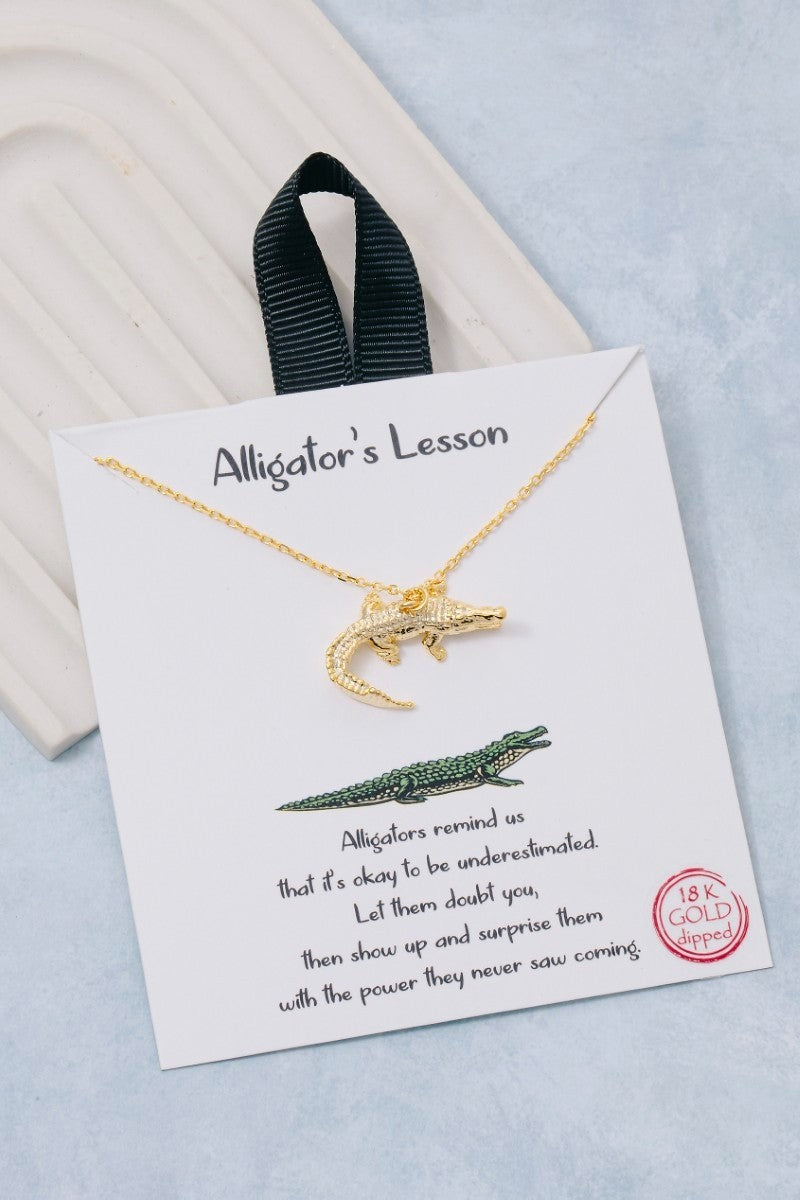 Alligator Gold Carded Necklace
