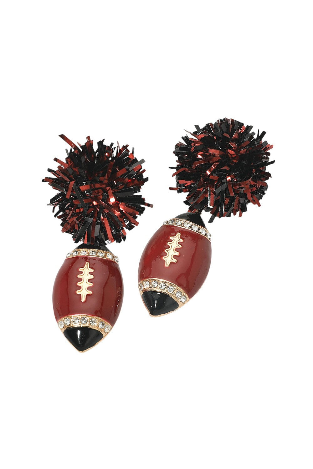 Pom Pom Football Enamel Drop Earring