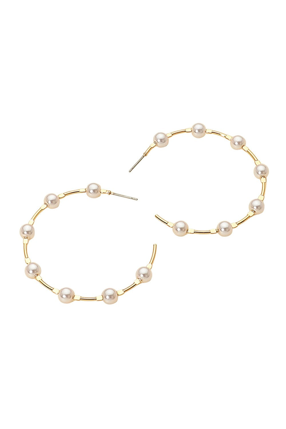 Spaced Pearl Hoop Earring