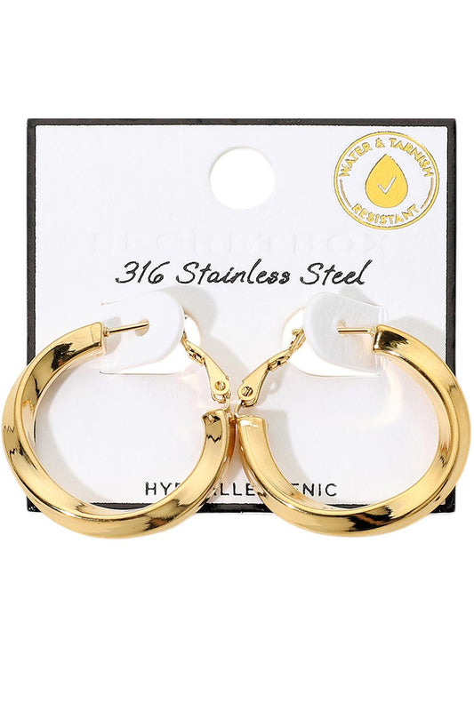 Thick Twist Gold Hoop Earring