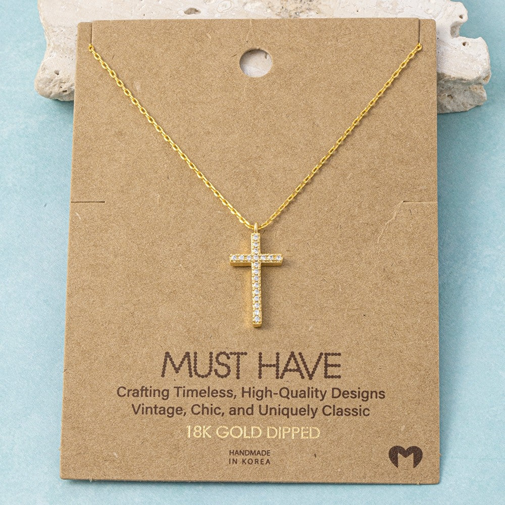 Pave Skinny Cross Must Have Necklace