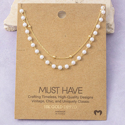 Pearl Layer Satellite Chain Must Have Necklace