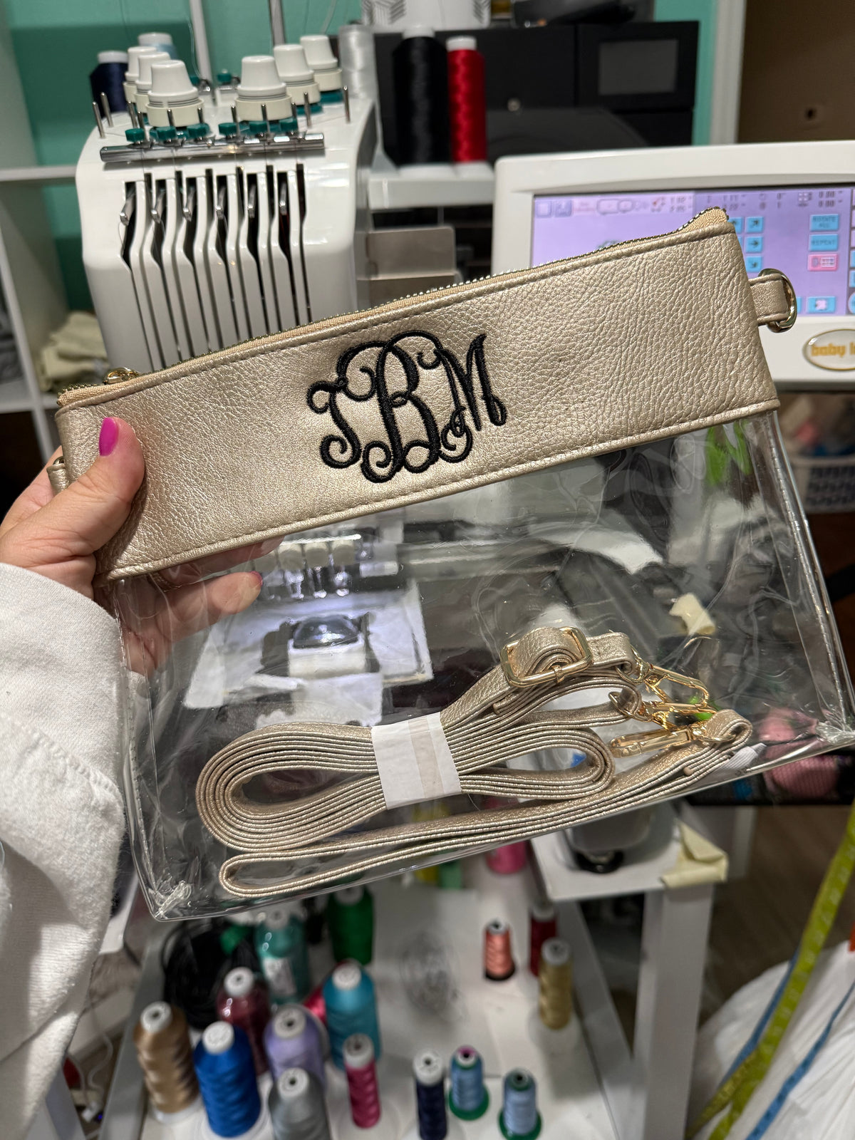 Game Day Clear Crossbody Bag/Clutch with Personalization
