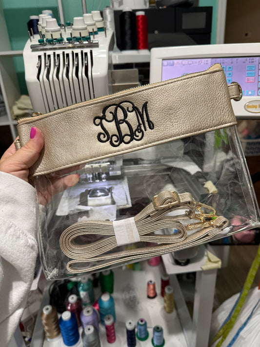 Game Day Clear Crossbody Bag/Clutch with Personalization
