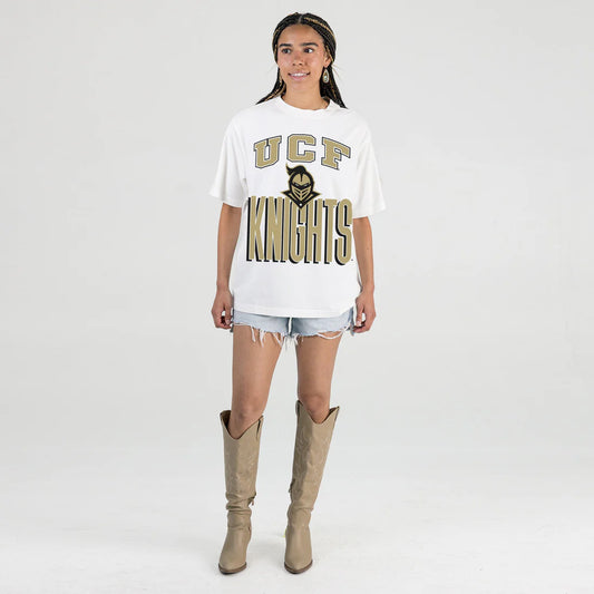 UCF Knights Washed Relaxed Fit T-Shirt-White