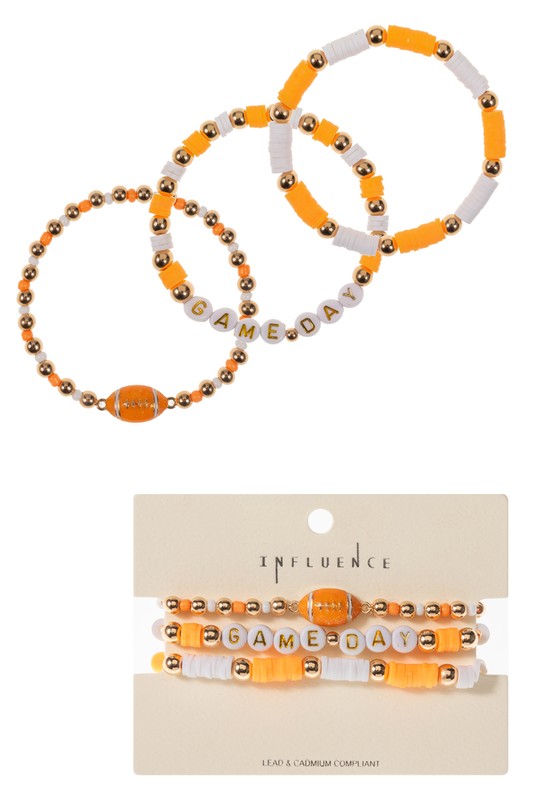 Game Day Beaded Stretch Bracelet Set