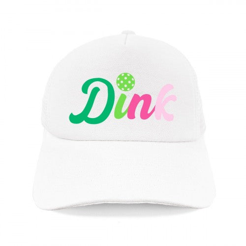 Multi Color Dink Trucker Hat - White