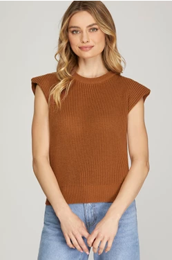 Solid Round Neck Drop Shoulder Sweater