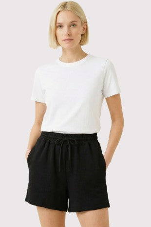 Solid Drawstring Waist Terry Short
