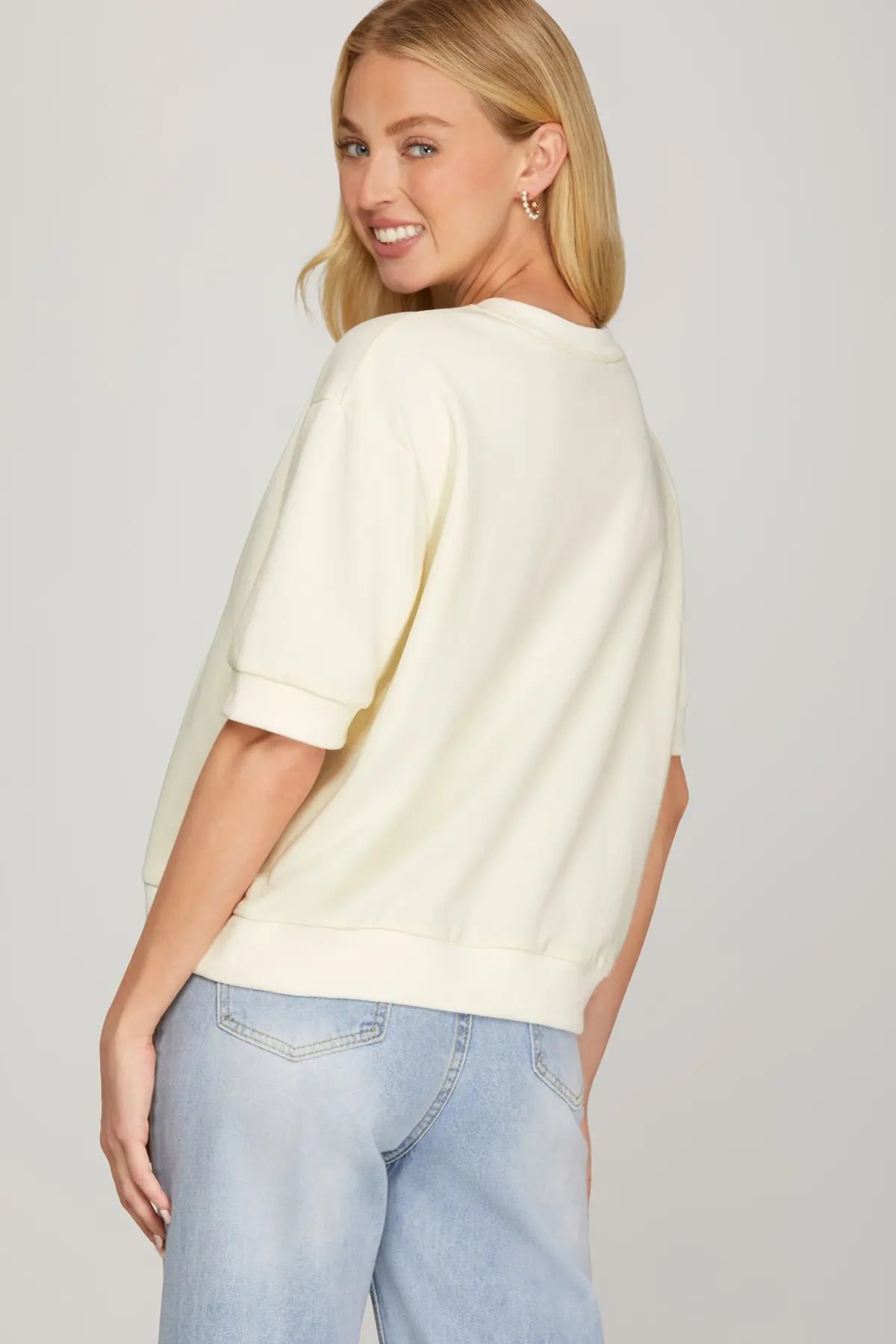 Plaid Center Bow Knit Top