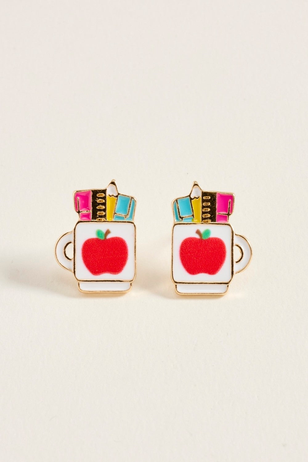 Apple Coffee Cup Stud Earring