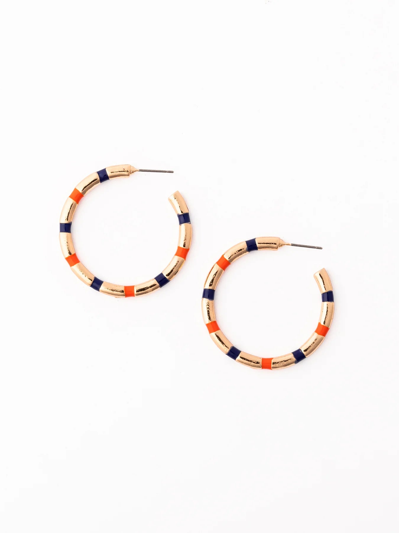 Nellie Enamel Striped Hoop Earring