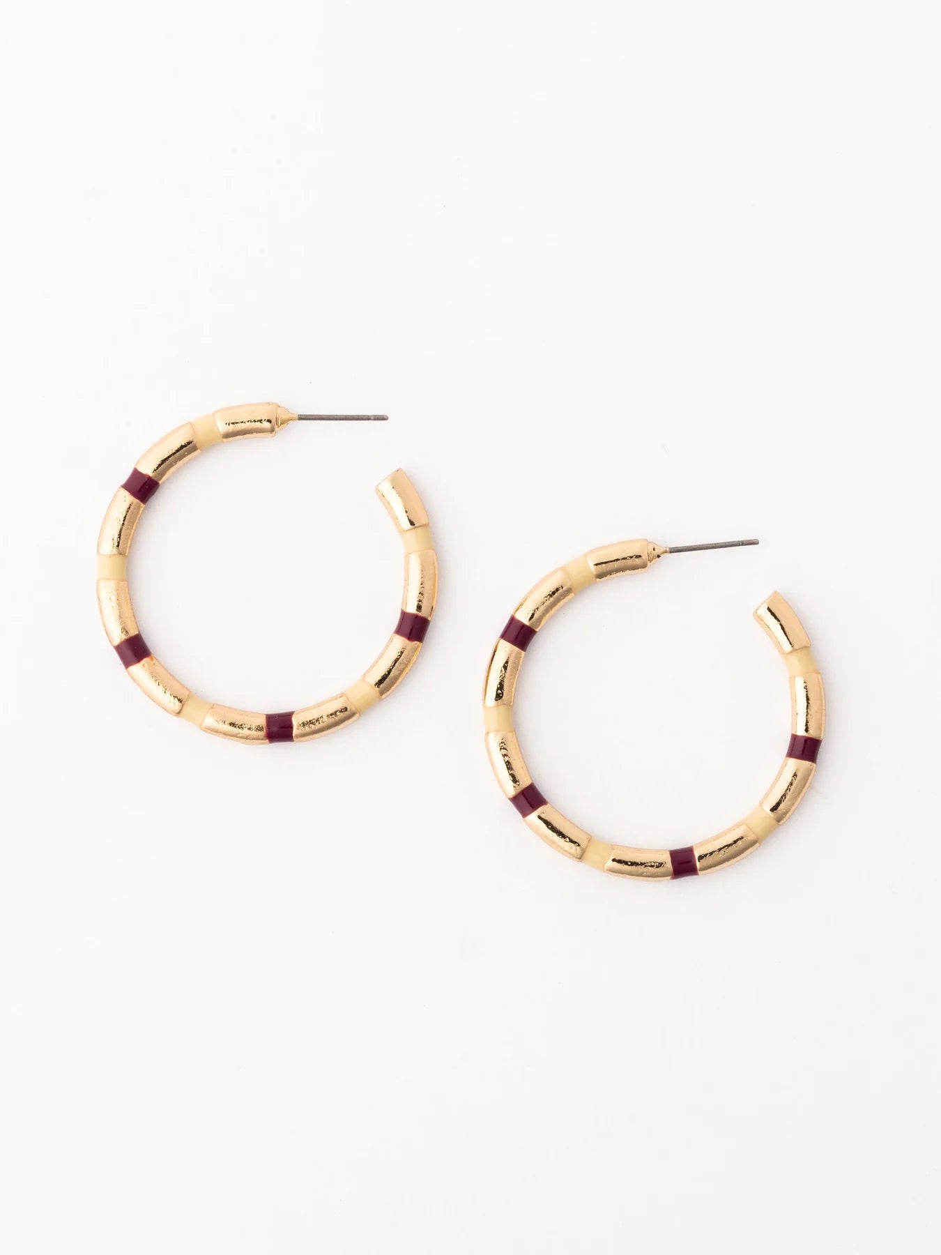 Nellie Enamel Striped Hoop Earring